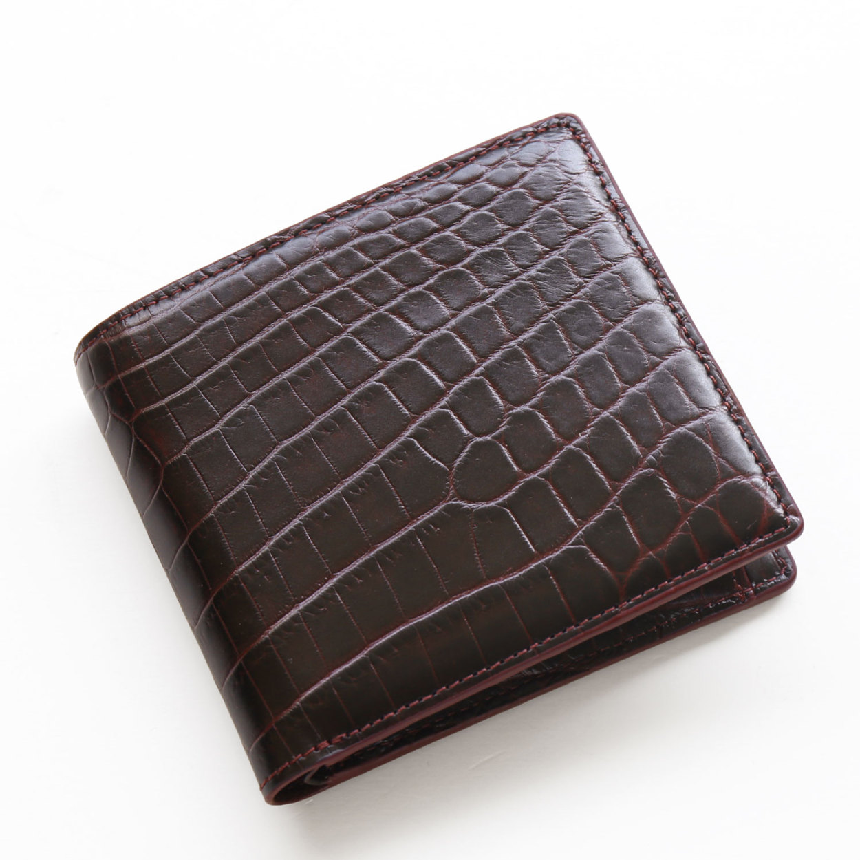 sankyo shokai クロコダイル二つ折り 財布 メンズ 本革 無双