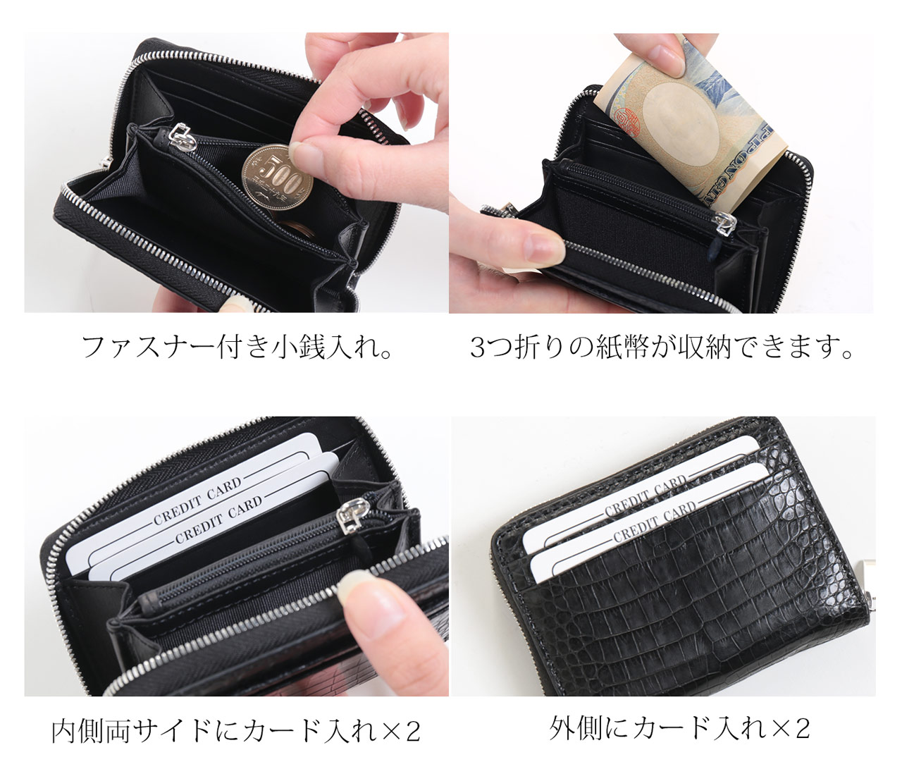 財布 メンズ 本革 クロコダイル マット加工 財布 ミニウォレット