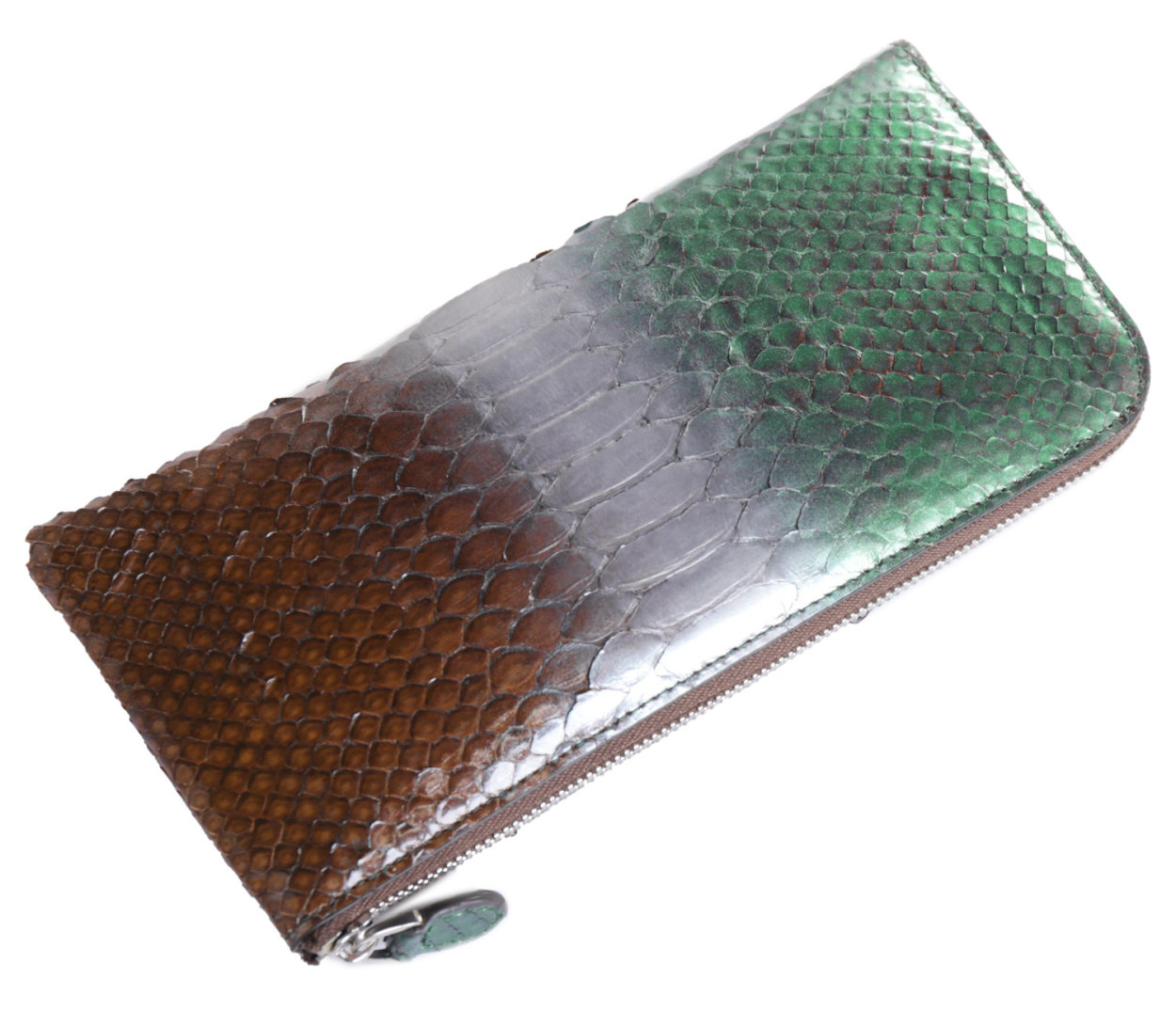 ダイヤモンドパイソン レディース 長財布 L字ファスナー 本革 ［訳あり］［ネコポスで送料無料］(06001601r) 金運