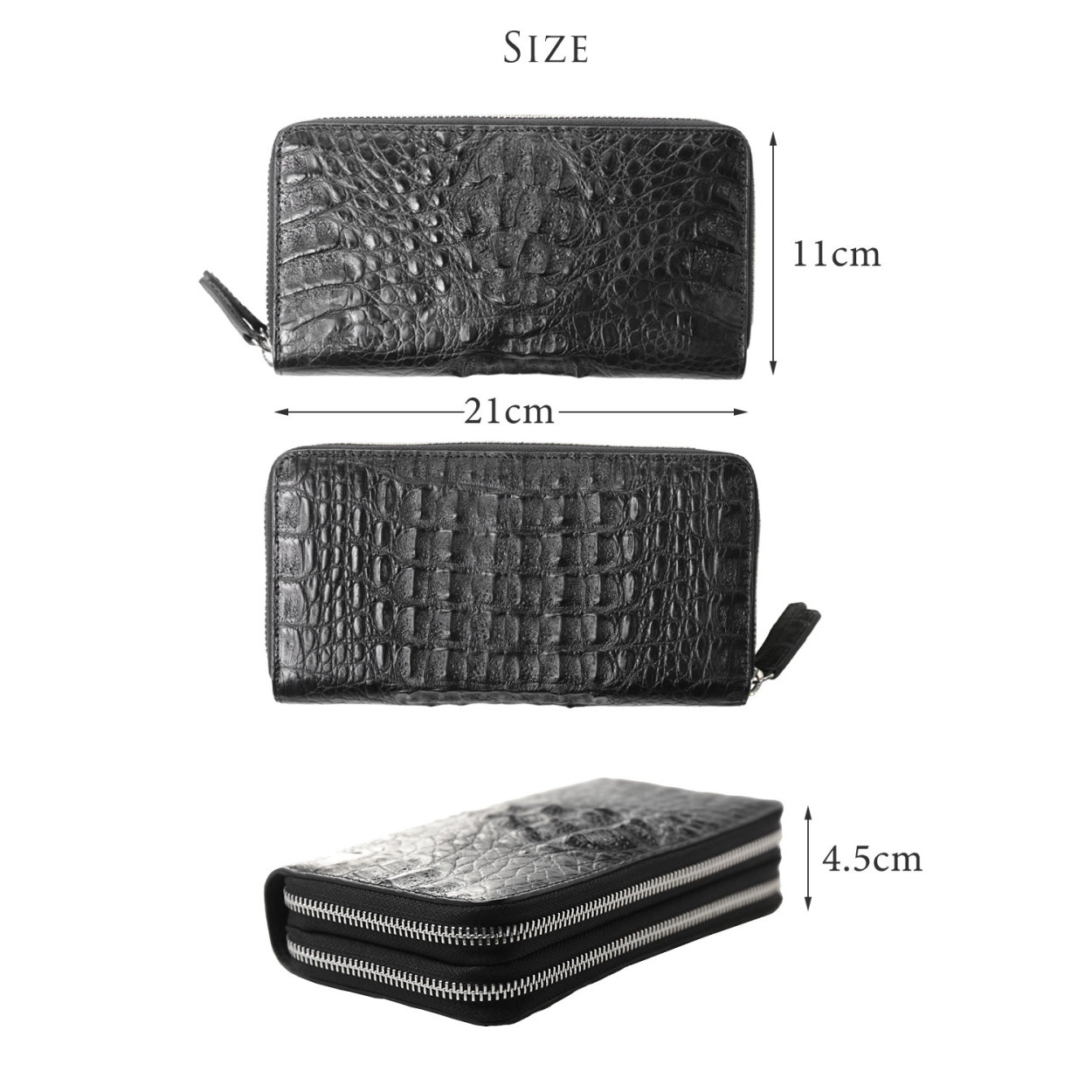 sankyo shokai（三京商会） カイマン 頭 ラウンドファスナー 長財布