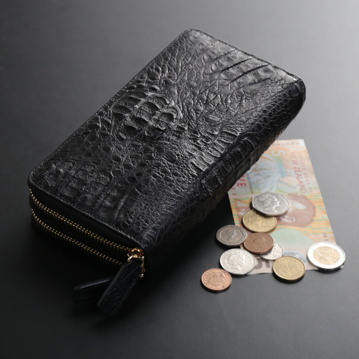 sankyo shokai（三京商会） カイマン 頭 ラウンドファスナー 長財布