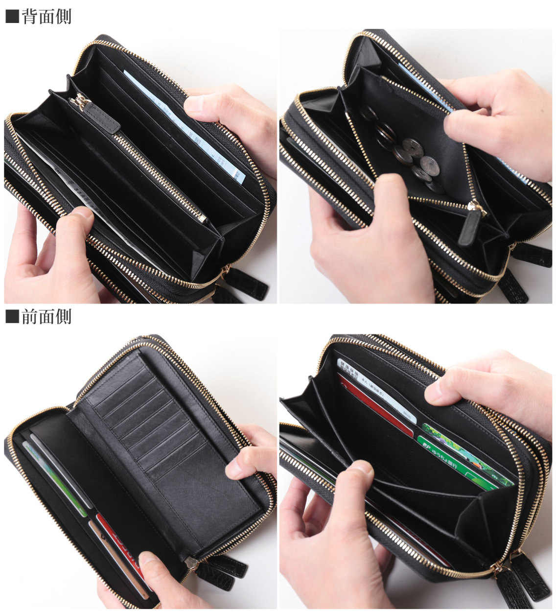 カイマン 尾 ラウンドファスナー 長財布 レディース  マット加工 財布 カード収納24枚 (06001615r) sankyo shokai（三京商会） カイマン 尾 ラウンドファスナー 長財布