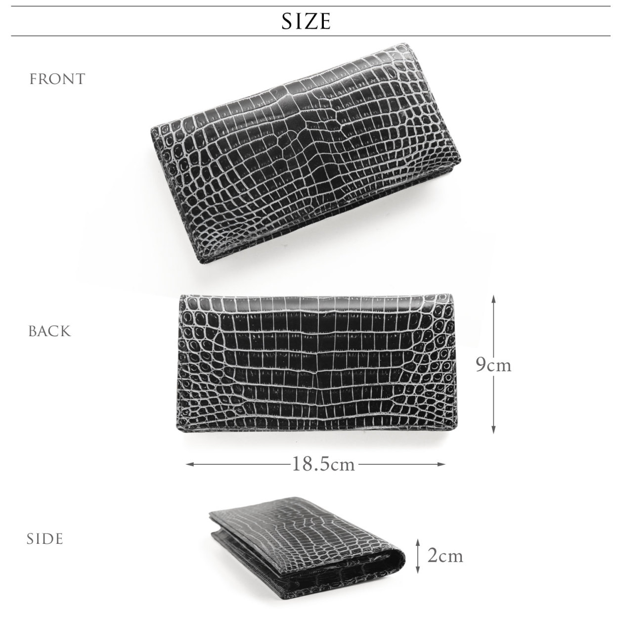 sankyo shokai（三京商会） クロコダイル 長財布 センター取り 一枚革