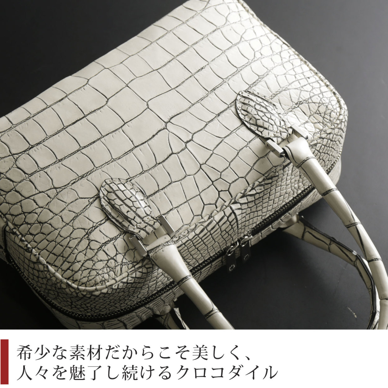 sankyo shokai クロコダイル ハンドバッグ レディース 日本製 ラウンド 