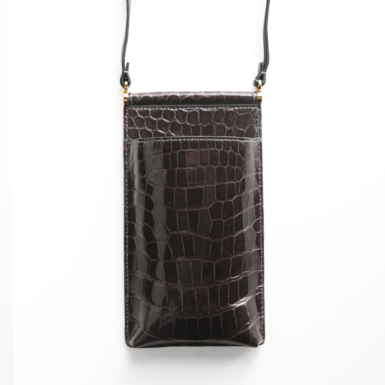 クロコダイルメンズショルダーバッグ（スマホ、タブレット、パソコン