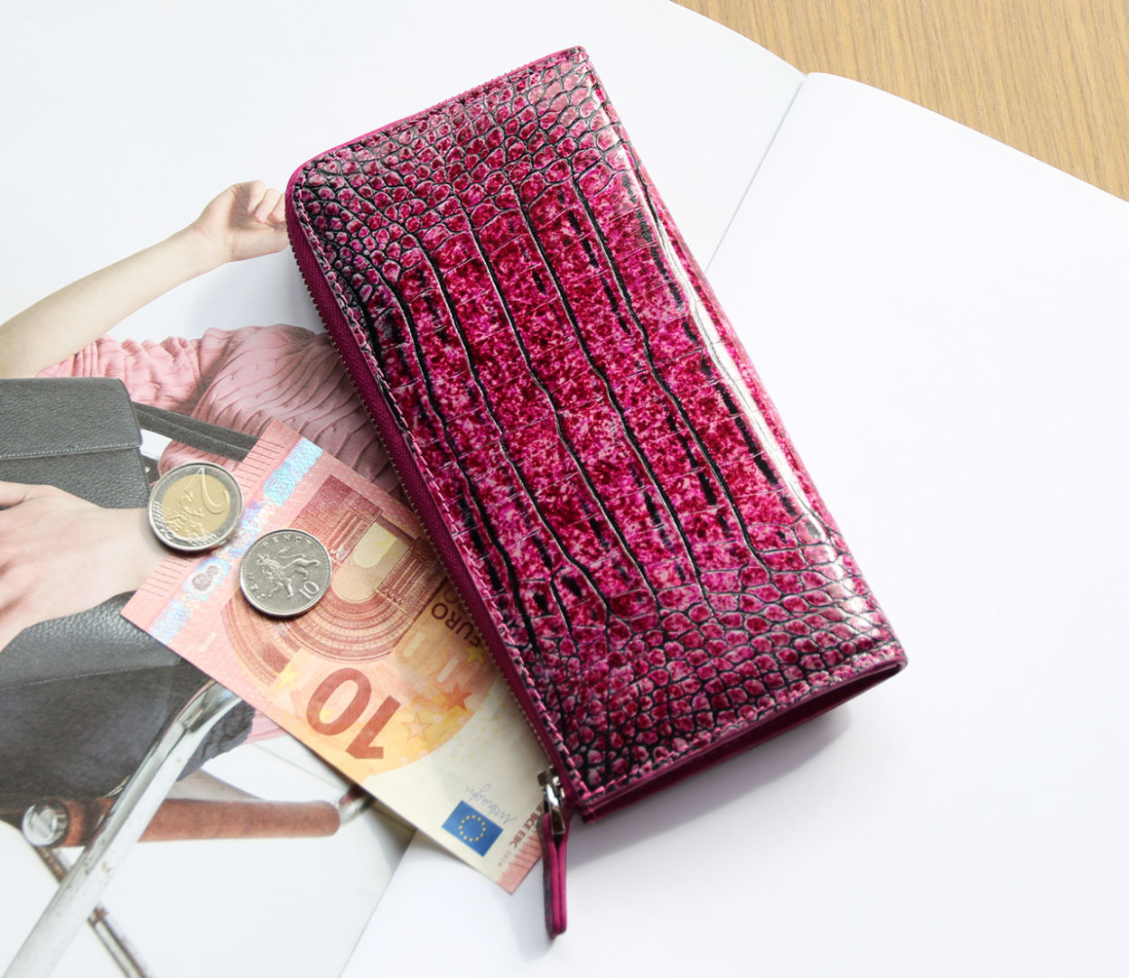 sankyo shokai（三京商会） クロコダイル 長財布 レディース L字