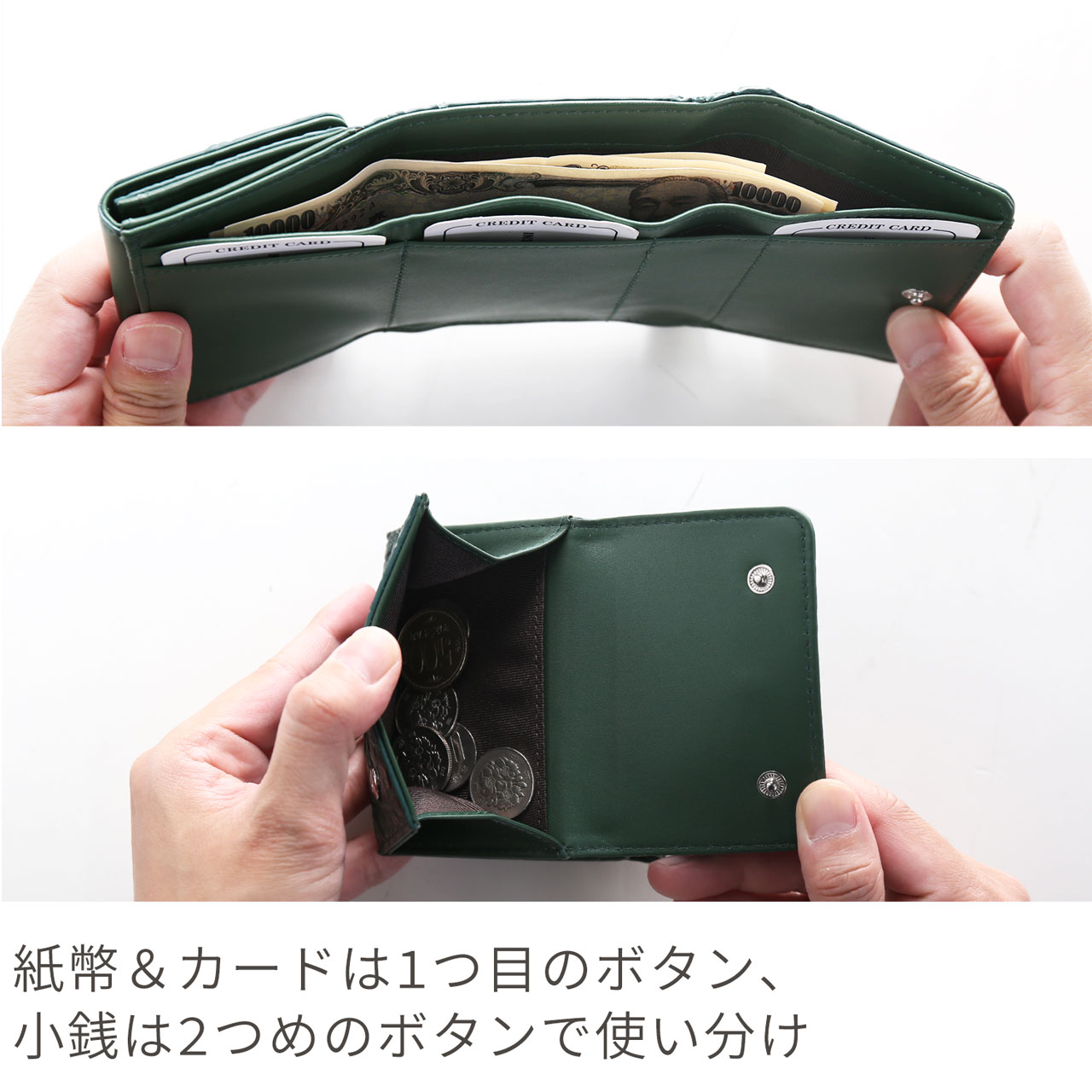 sankyo shokai（三京商会） クロコダイル ミニ 財布 レディース 三 