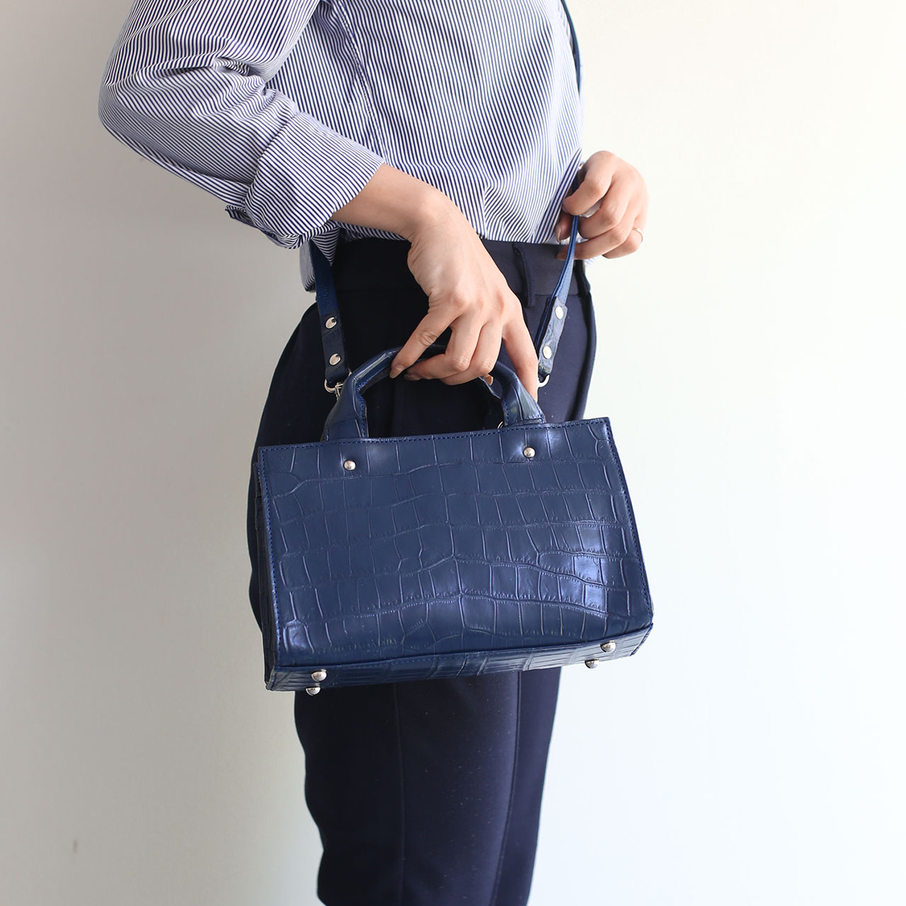 sankyo shokai（三京商会） クロコダイル ハンドバッグ 日本製 2WAY