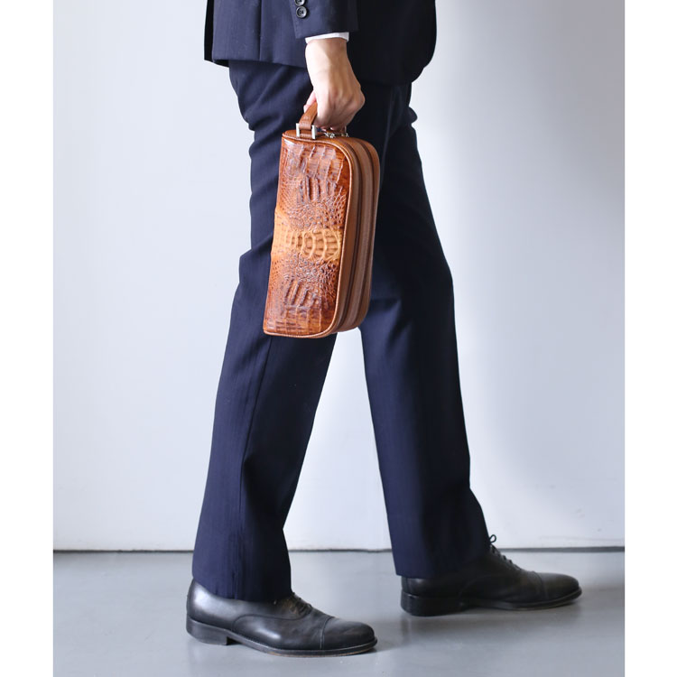 sankyo shokai（三京商会） カイマン 牛革 ダブルファスナー セカンド