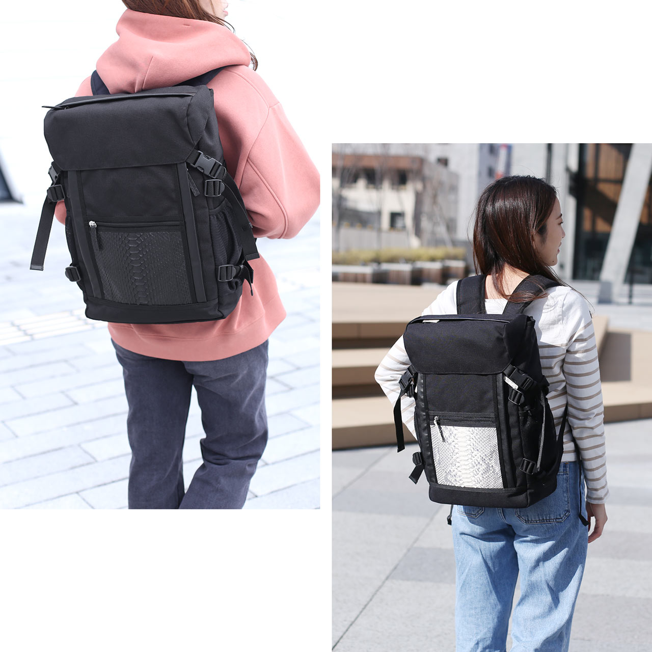 sankyo shokai（三京商会） パイソン ＆ ナイロン リュックサック 軽量