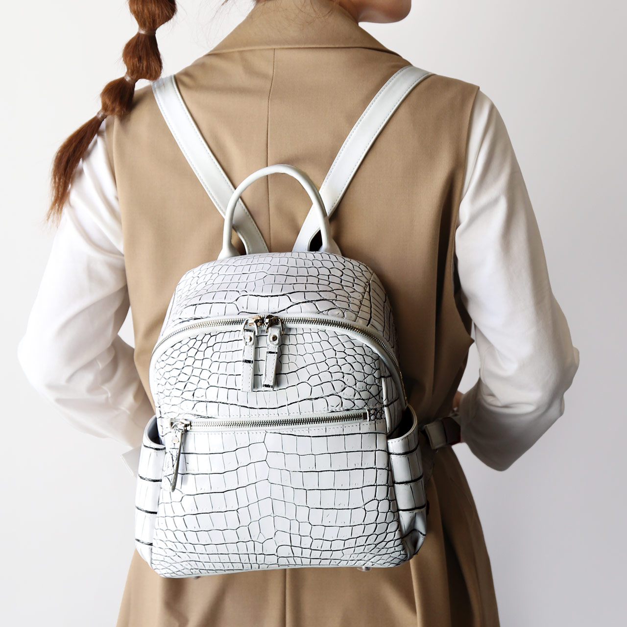 sankyo shokai（三京商会） クロコダイル マット 加工 リュック 2WAY