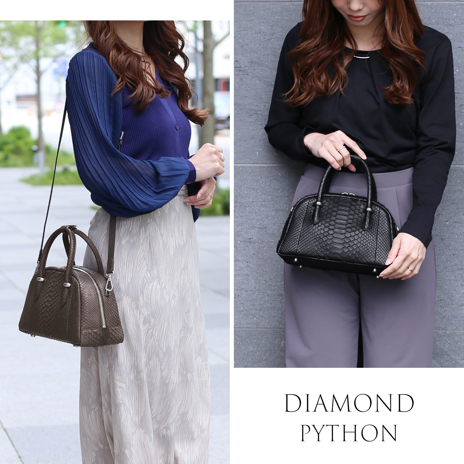 sankyo shokai（三京商会） ダイヤモンド パイソン ハンドバッグ