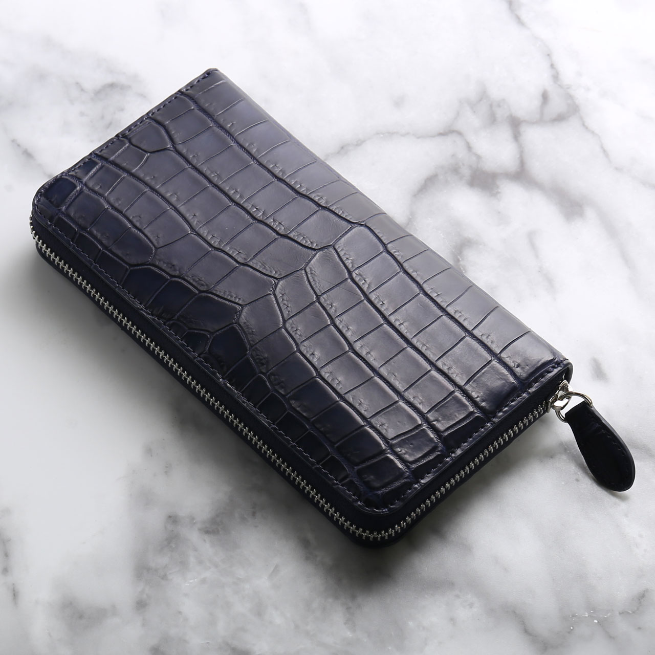 売り切り値下げ　ナイルクロコダイル革　長財布 JRA認定タグ付き　日本製　大容量 クロコダイル 長財布 メンズ 日本製 ラウンドファスナー ロング