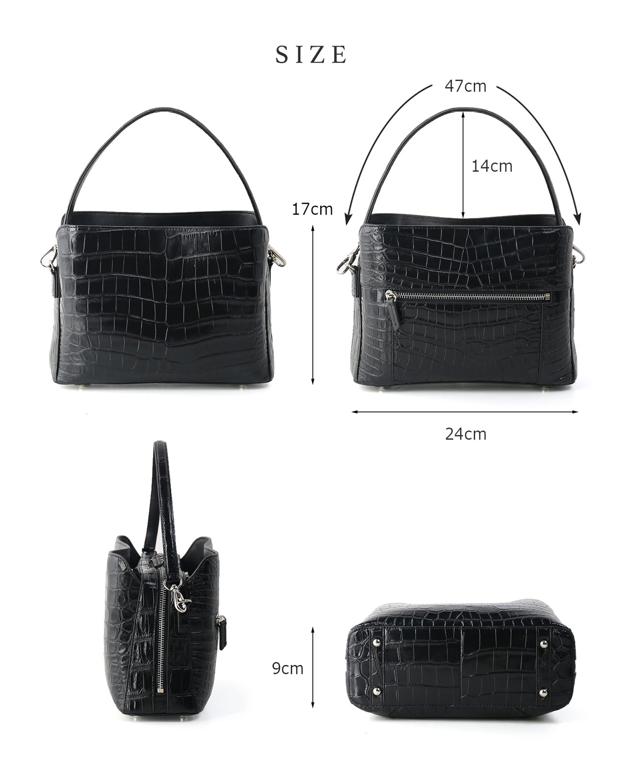 sankyo shokai（三京商会） クロコダイル バッグ 2WAY マット センター