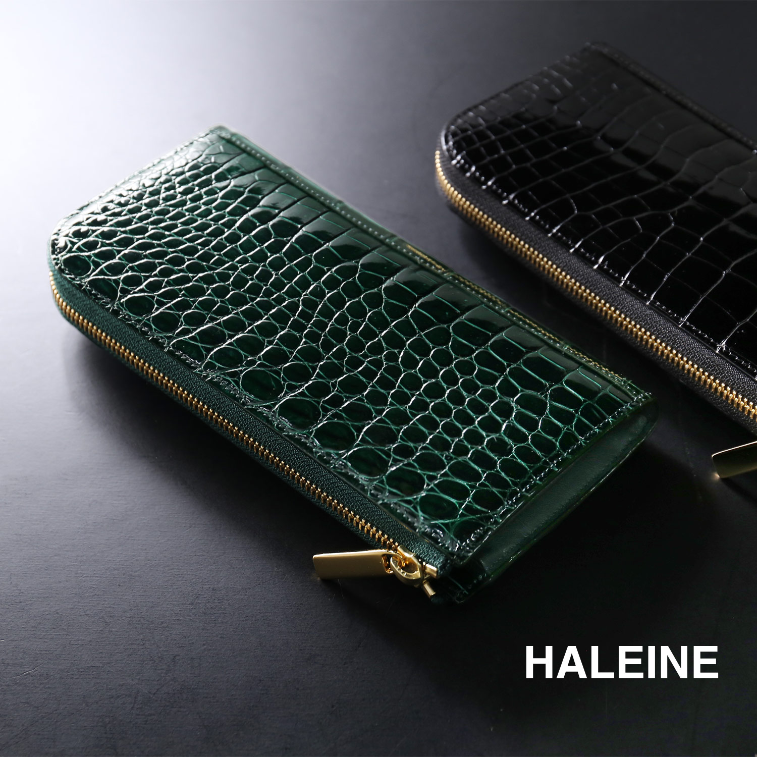 HALEINE クロコダイル長財布メンズ HALEINE クロコダイル 長財布 メンズ 日本製 L字ファスナー 鰐革
