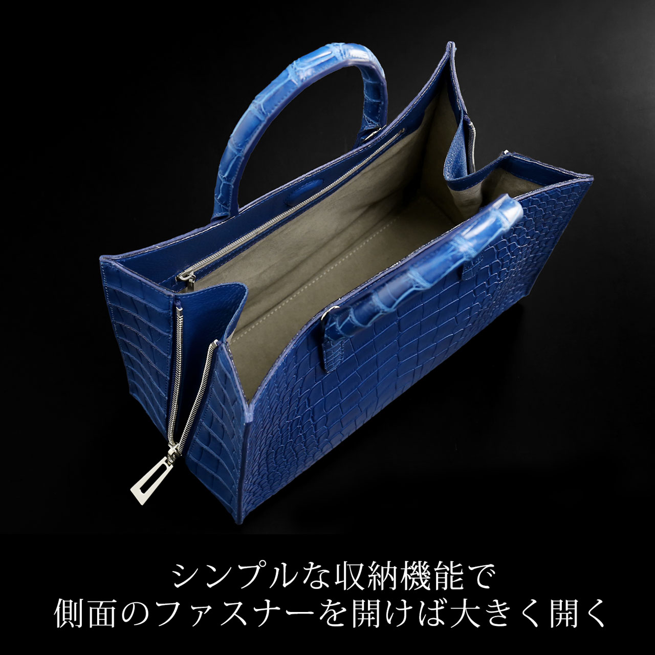 sankyo shokai 藍染め アリゲーター メンズ トートバッグ 日本製 sankyo shokai 藍染め アリゲーター メンズ トートバッグ 日本製