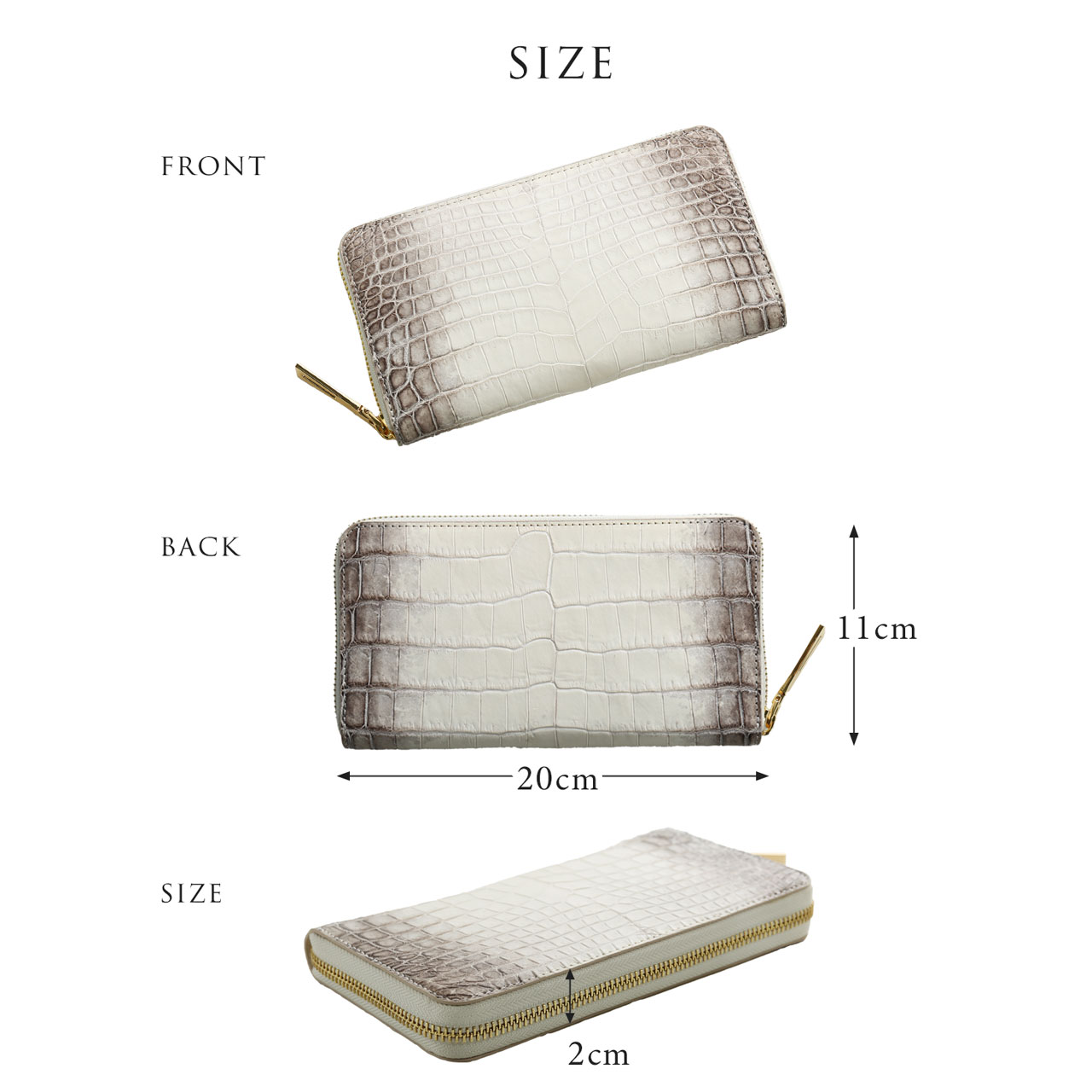 ヒマラヤ クロコダイル メンズ 財布 長財布 ラウンドファスナー ワニ 白 ヒマラヤクロコダイル ラウンドファスナー 長財布 クロコダイル クロコ