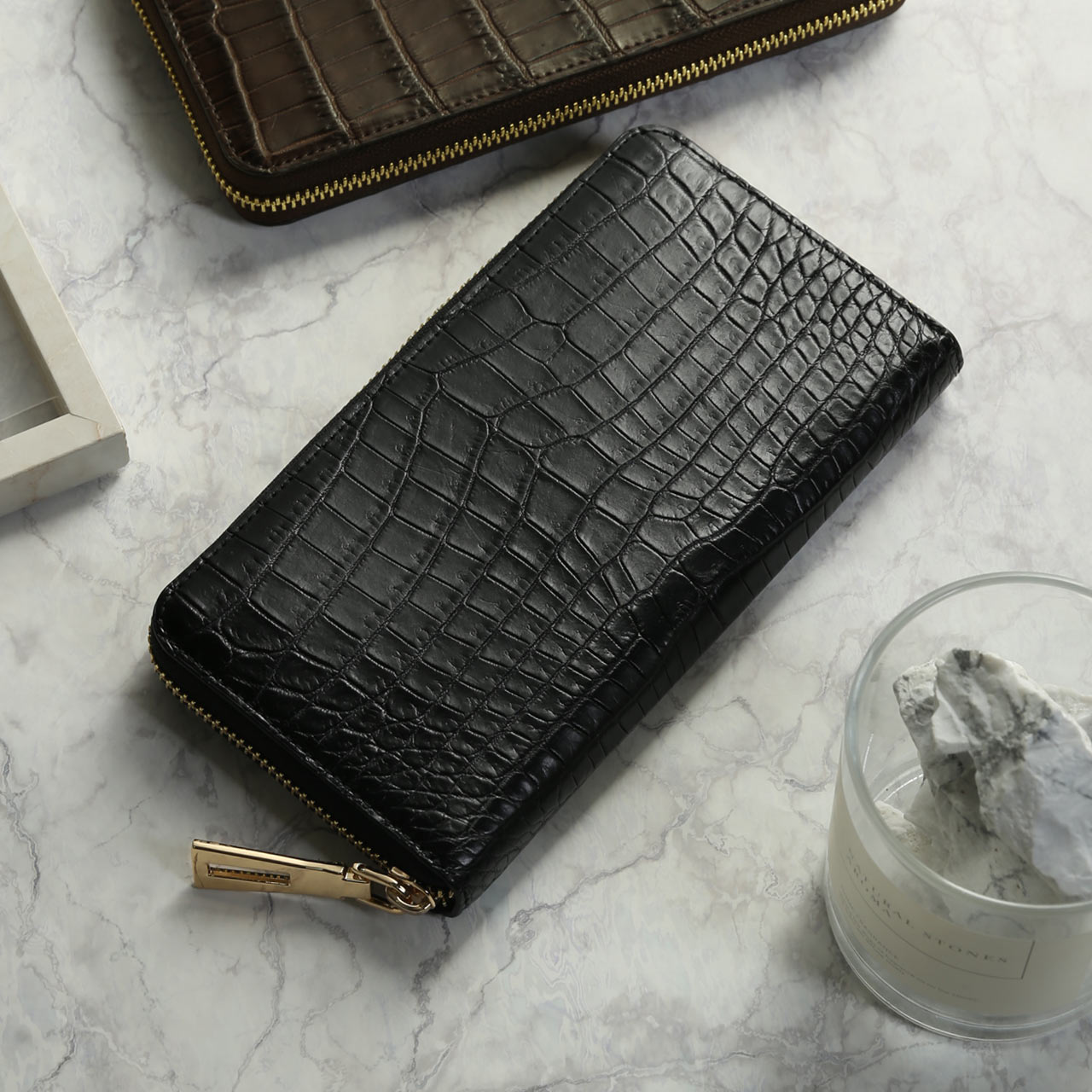 sankyo shokai（三京商会） クロコダイル 長財布 メンズ マット加工