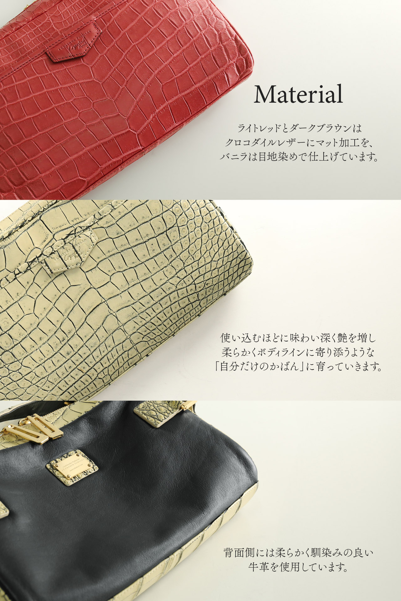 sankyo shokai（三京商会） クロコダイルバッグ ボディバッグ マット