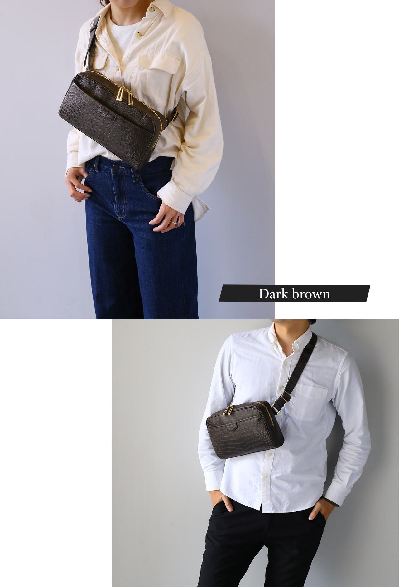 sankyo shokai（三京商会） クロコダイルバッグ ボディバッグ マット