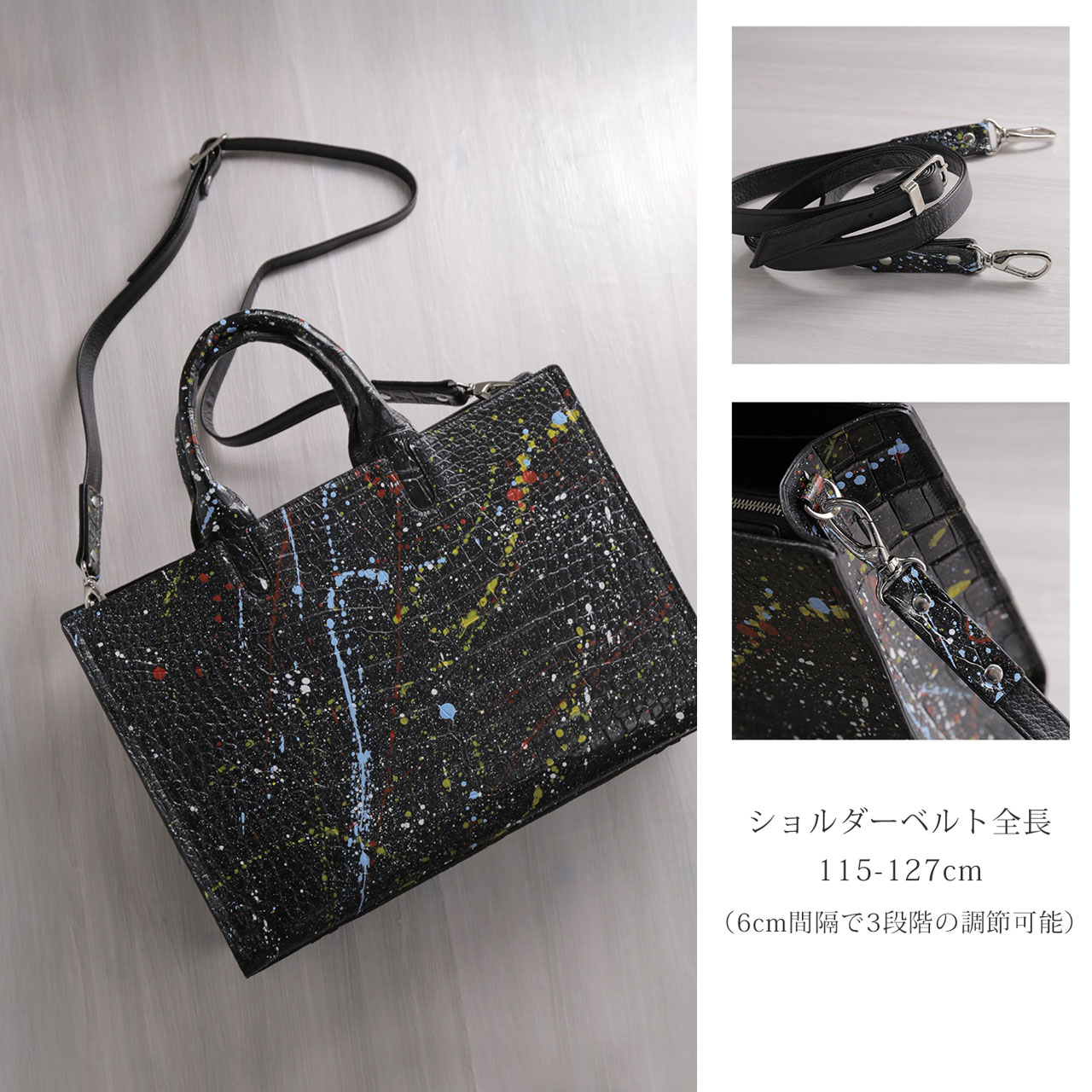 新品　クロコダイル黒　2way ショルダー紐付きバッグ 楽天市場】クロコダイル メンズ ボストンバッグ 両面 センター取り