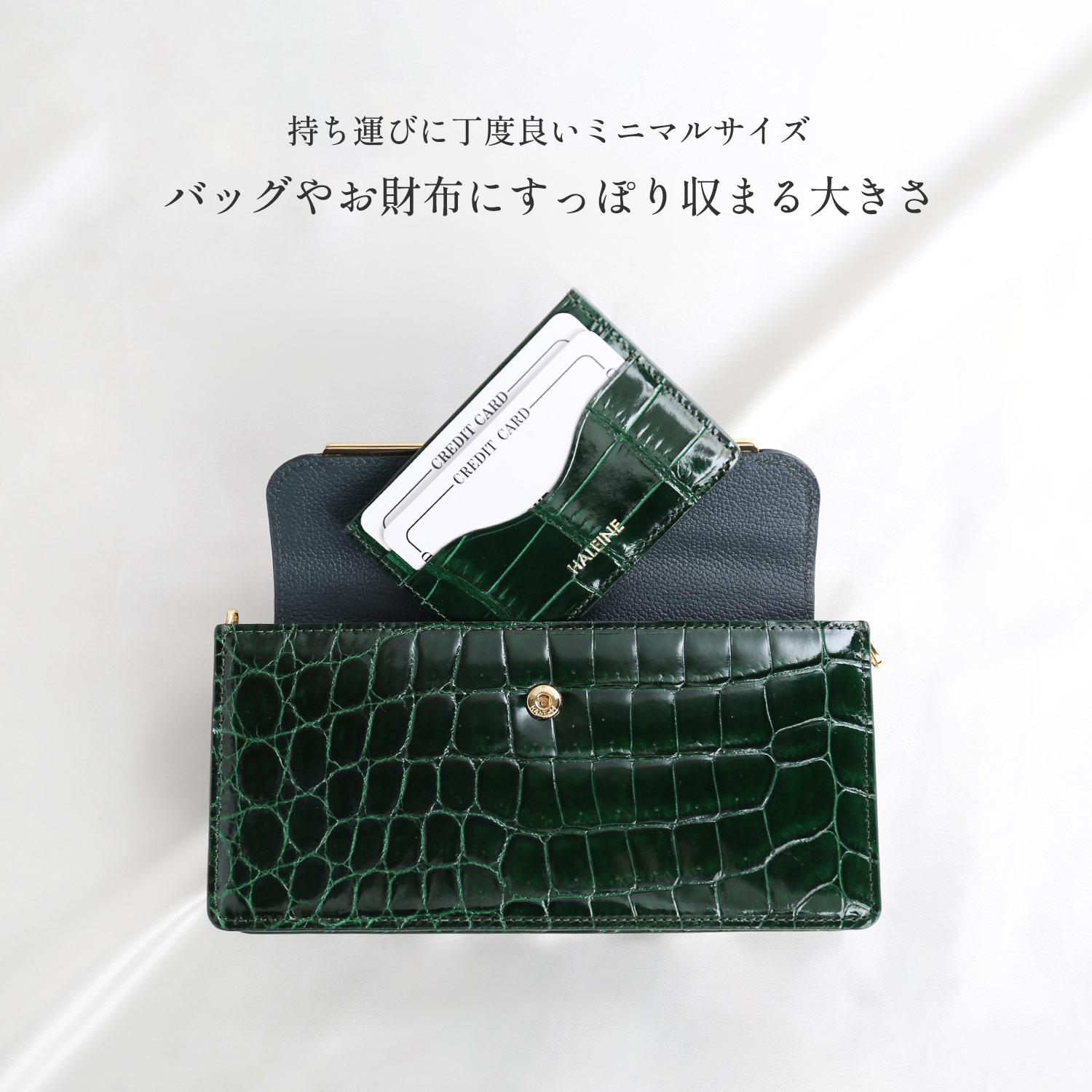 [28h限定10%off]カードケース 薄型 本革 レザー クロコダイル スリム シンプル シャイニング 高級感 カード入れ ギフト プレゼント(06001885r) | HALEINE | 13