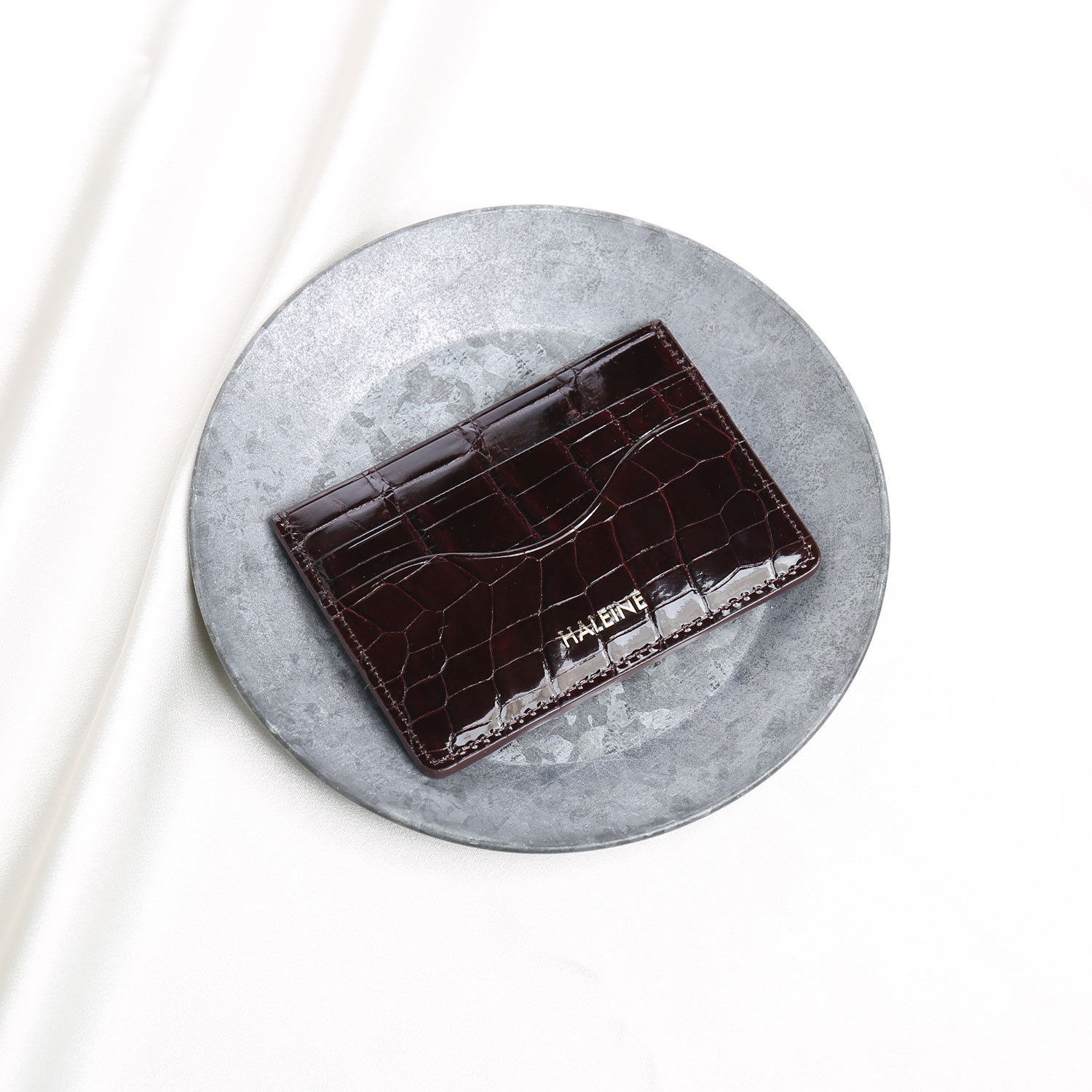 [28h限定10%off]カードケース 薄型 本革 レザー クロコダイル スリム シンプル シャイニング 高級感 カード入れ ギフト プレゼント(06001885r) | HALEINE | 07