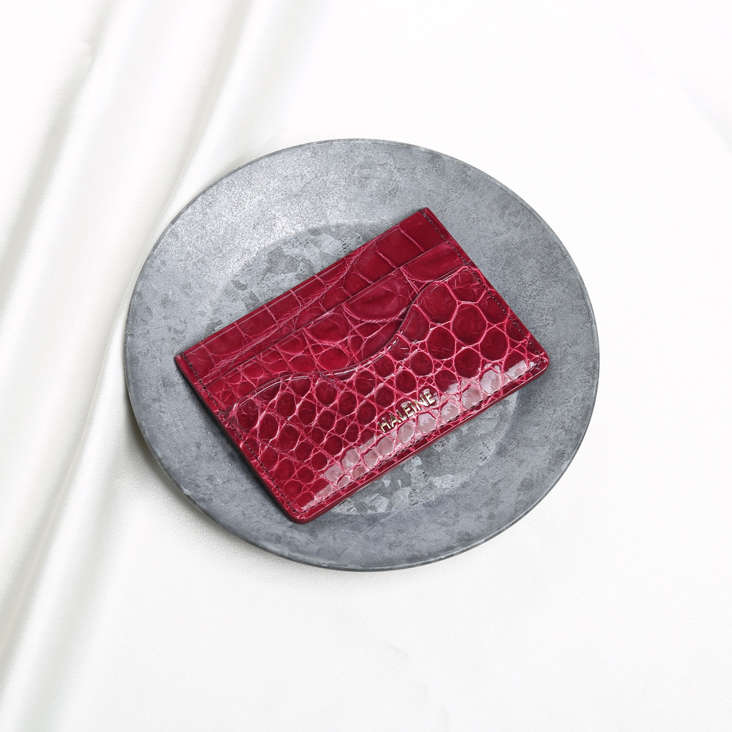 [28h限定10%off]カードケース 薄型 本革 レザー クロコダイル スリム シンプル シャイニング 高級感 カード入れ ギフト プレゼント(06001885r) | HALEINE | 03