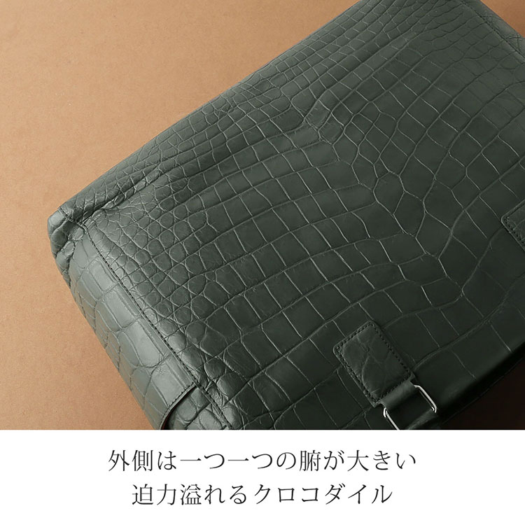 sankyo shokai クロコダイル トート バッグ バイカラー マット