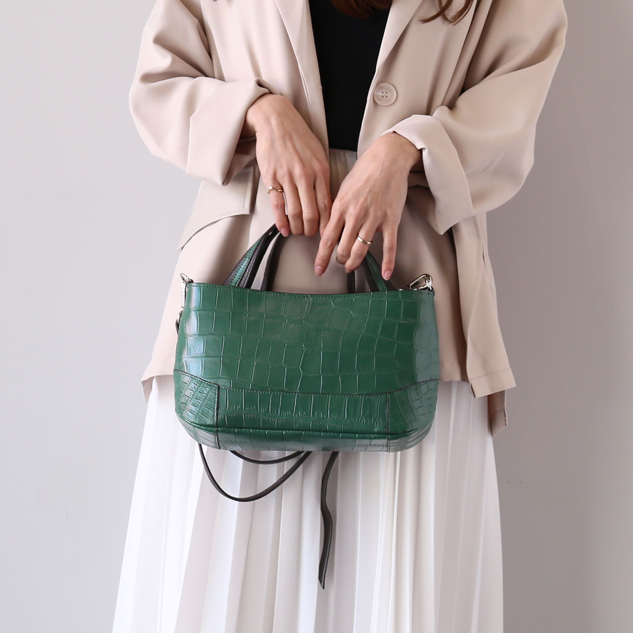 sankyo shokai（三京商会） クロコダイル 2way ハンドバッグ