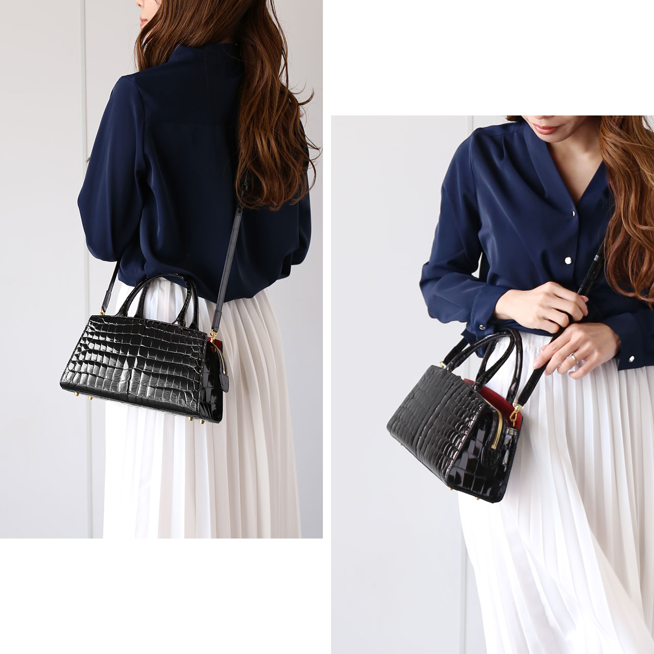 sankyo shokai（三京商会） クロコダイル 2WAY ハンドバッグ