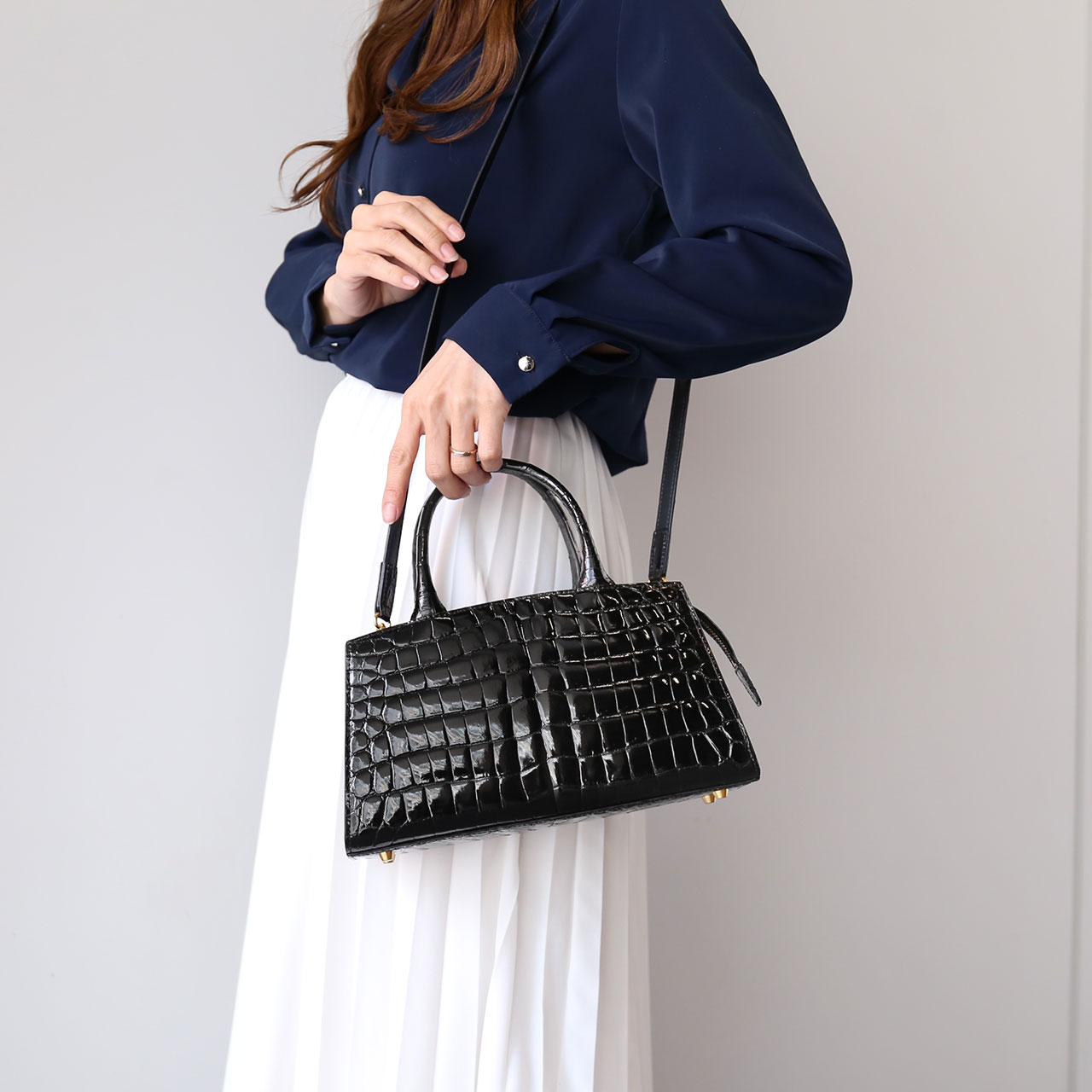 sankyo shokai（三京商会） クロコダイル 2WAY ハンドバッグ