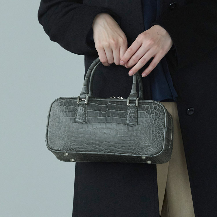 ［SALE］クロコダイル マット加工 2way ミニボストンバッグ (06001913r) 【爆買!!】の画像