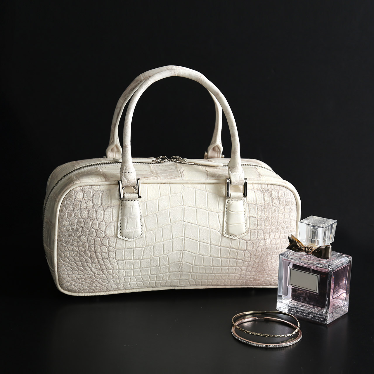 美品！ボーグラン　クロコダイル　ホワイトミニボストンバック sankyo shokai（三京商会） [10%offクーポン発行中]ヒマラヤ