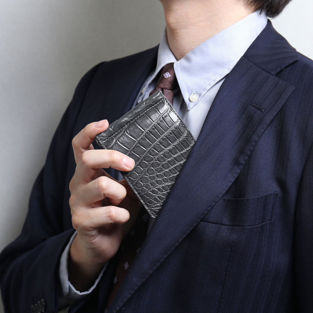 sankyo shokai（三京商会） クロコダイル マネークリップ 財布 折り