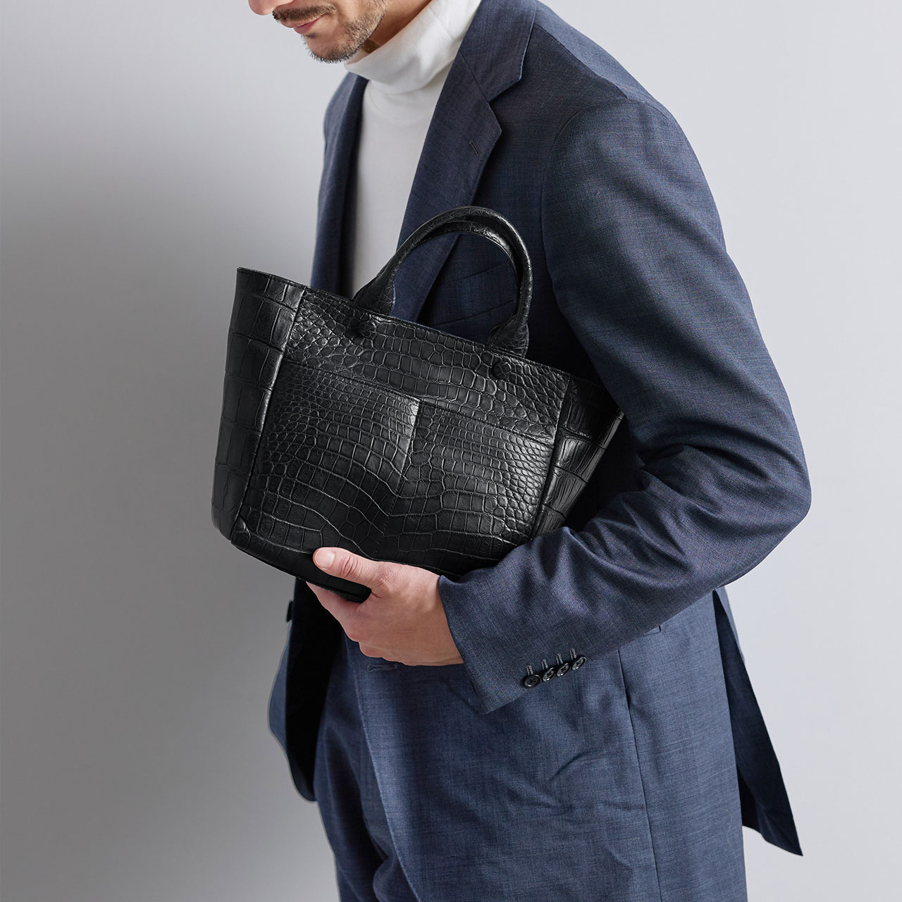 sankyo shokai（三京商会） クロコダイル トートバッグ メンズ マット