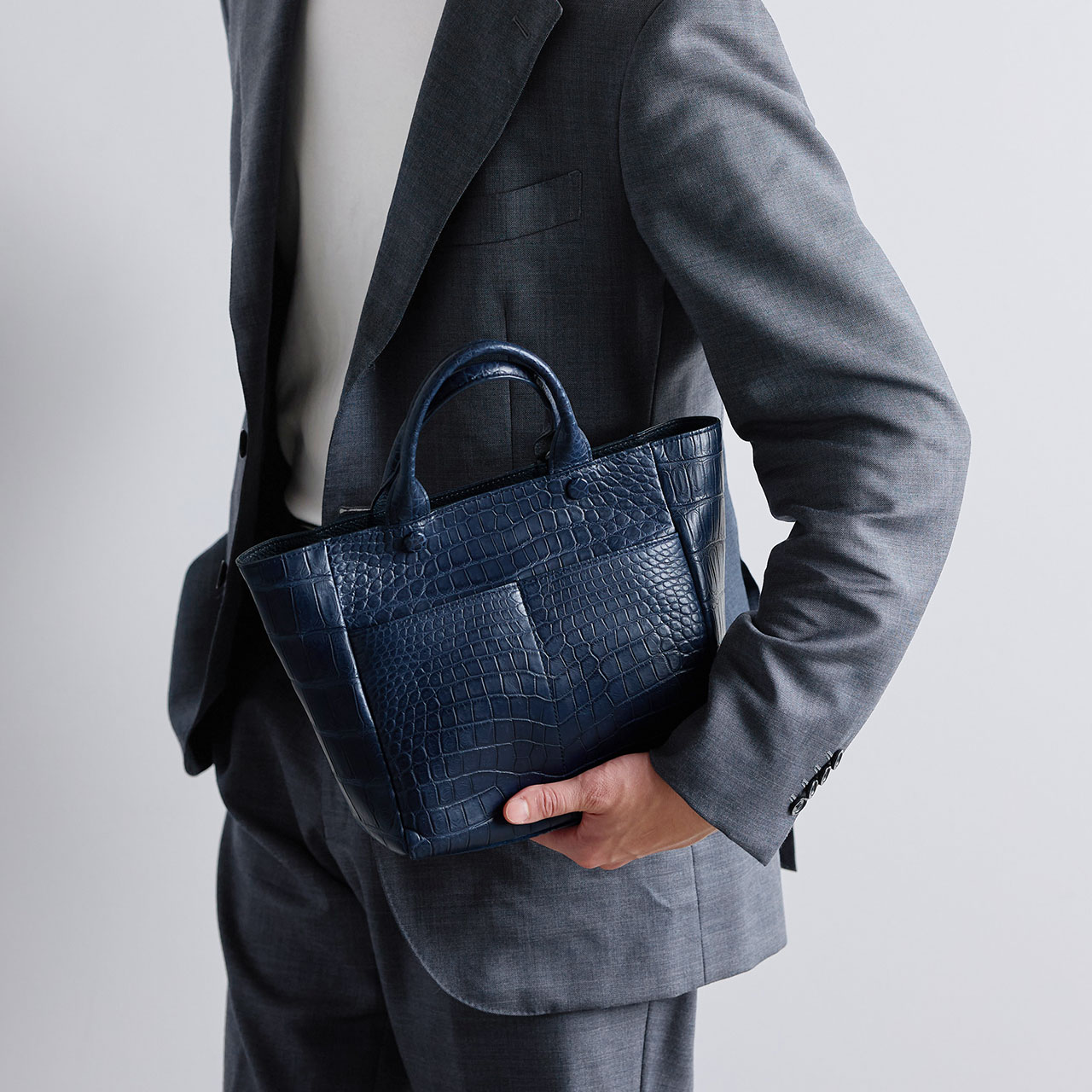 sankyo shokai（三京商会） クロコダイル トートバッグ メンズ マット