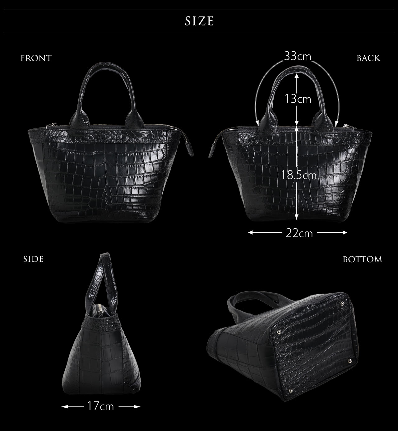 sankyo shokai（三京商会） クロコダイル ミニトートバッグ メンズ