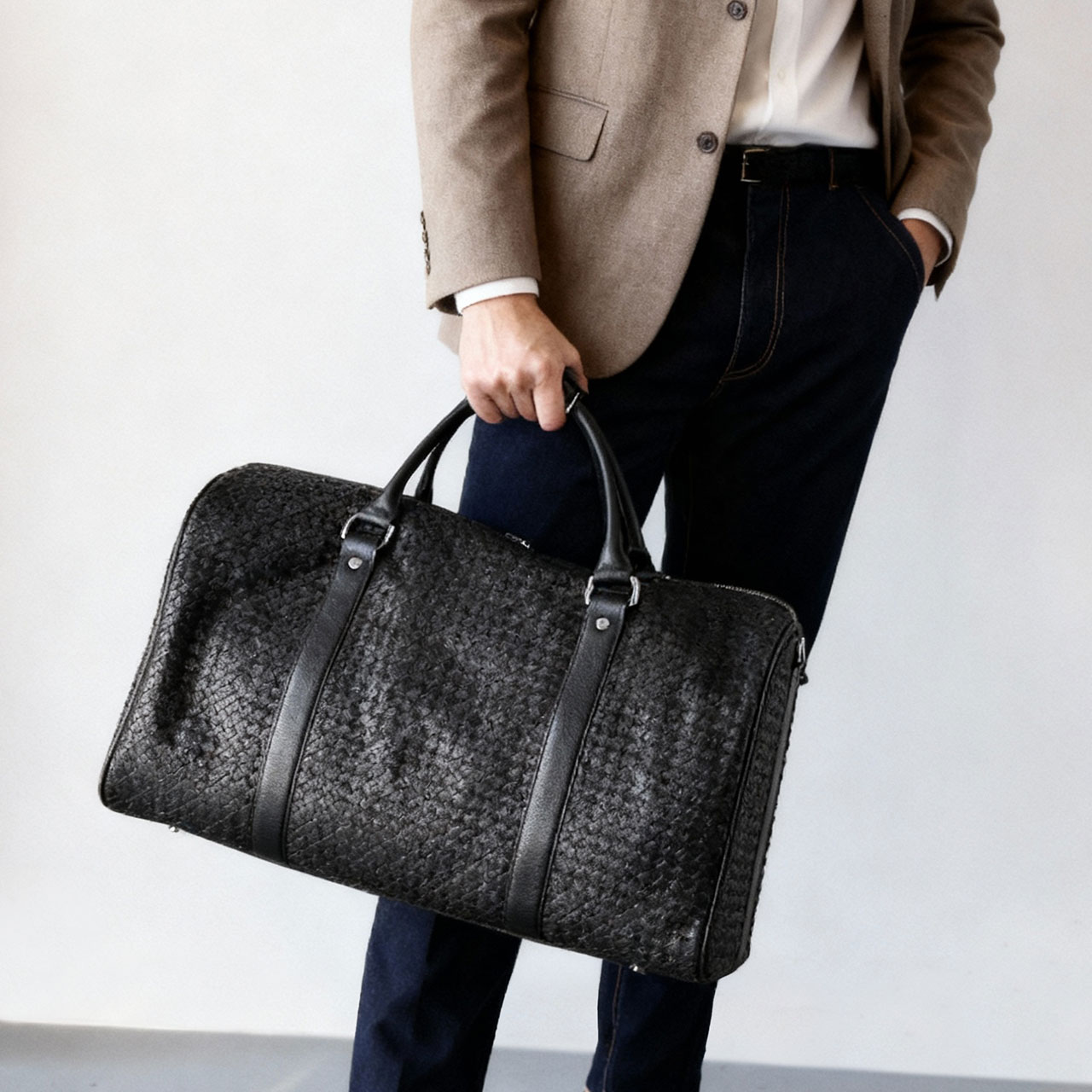 パイソン メッシュ ボストンバッグ 2way バッグ 両開ファスナー式 南京錠 ショルダーベルト 付き 特大 30L 高級感 ギフト プレゼント(06001949r)【爆買!!】の画像
