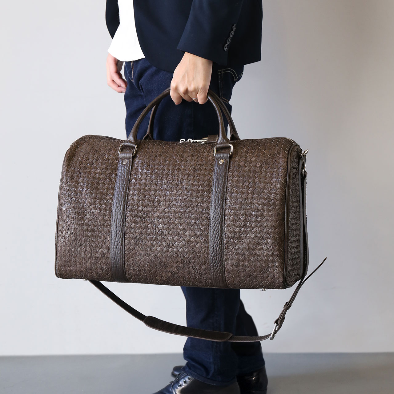 パイソン メッシュ ボストンバッグ 2way バッグ 両開ファスナー式 南京錠 ショルダーベルト 付き 特大 30L 高級感 ギフト プレゼント(06001949r)【爆買!!】の画像