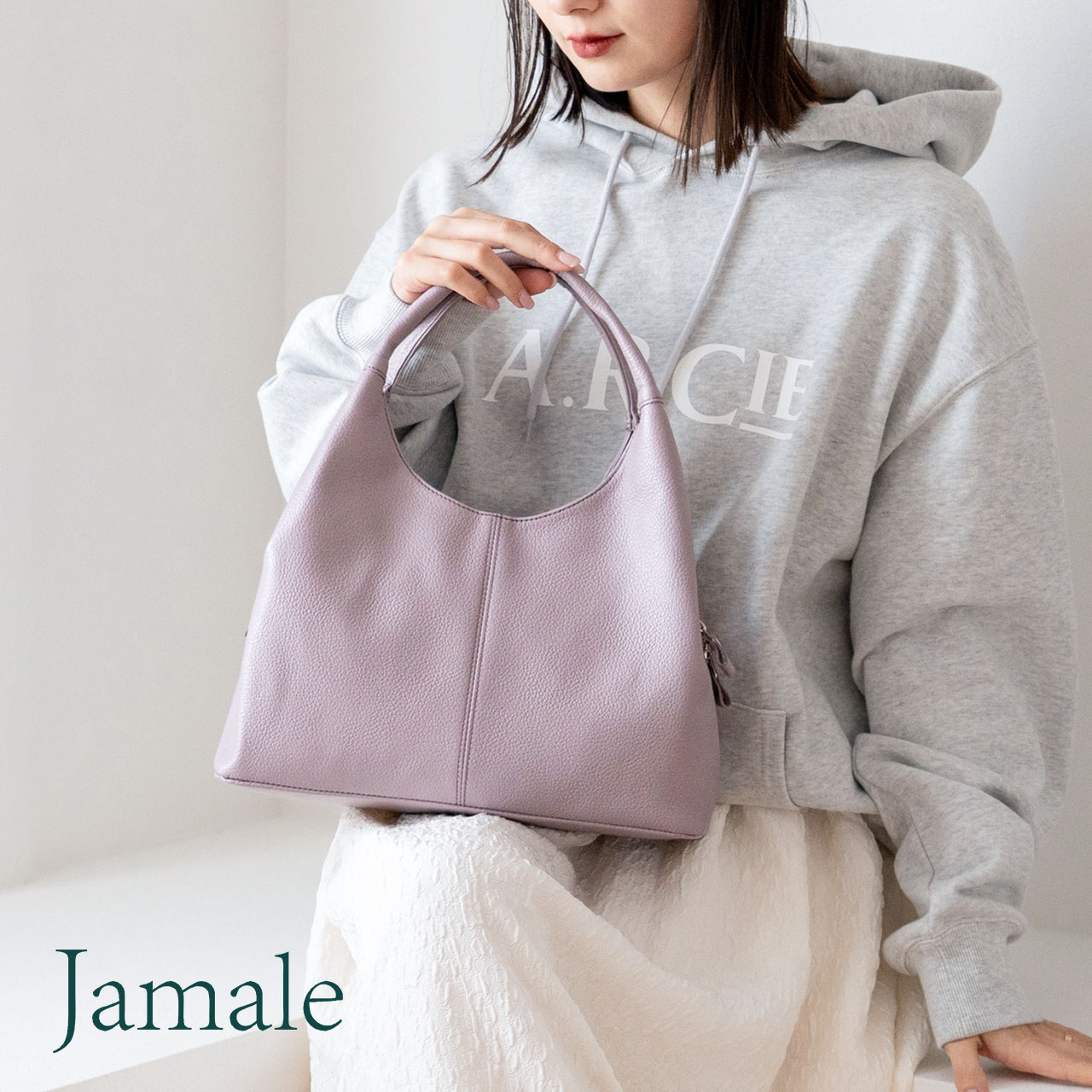 Jamale（ジャマレ） ハンドバッグ レディース 本革 日本製 ブラック