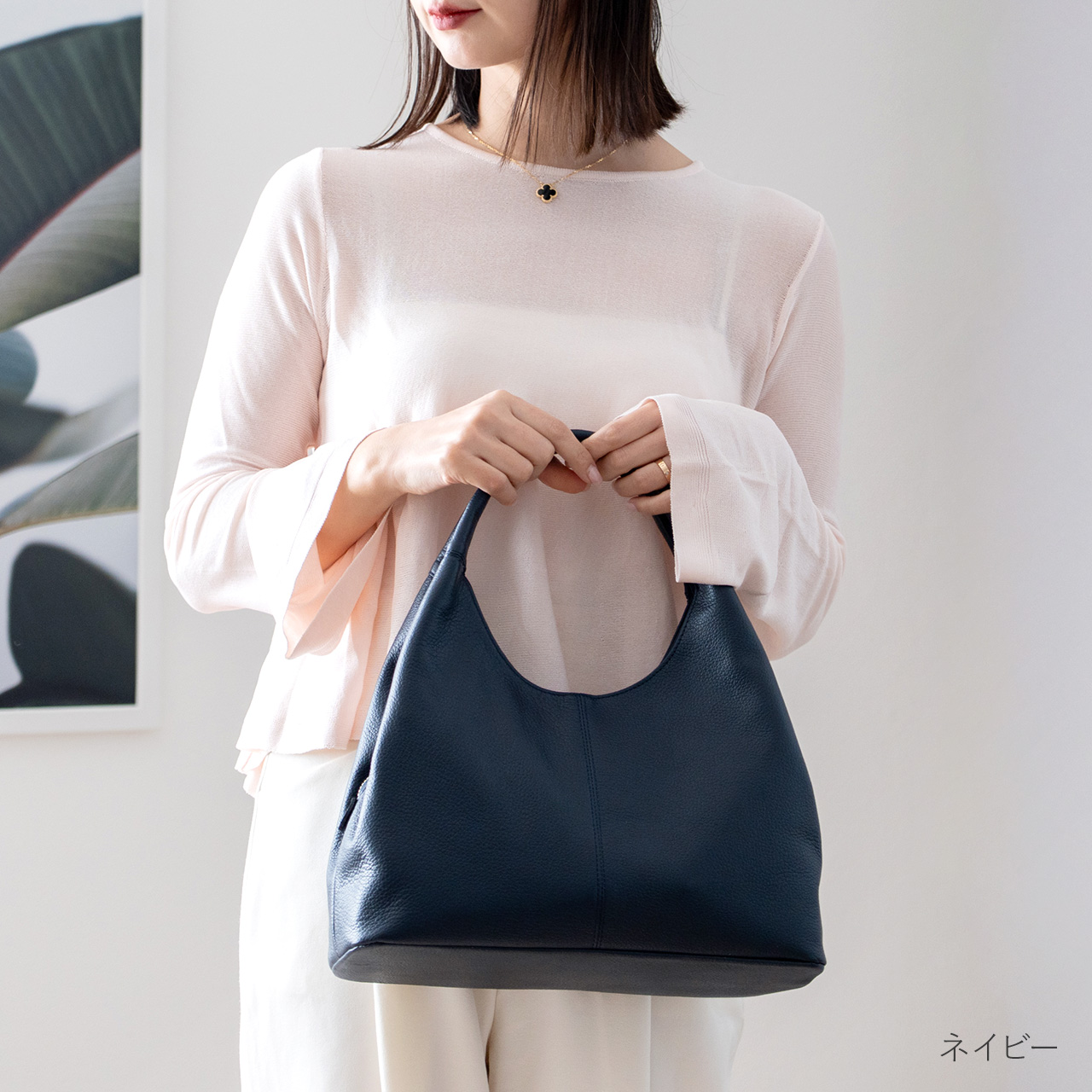 Jamale（ジャマレ） ハンドバッグ レディース 本革 日本製 ブラック