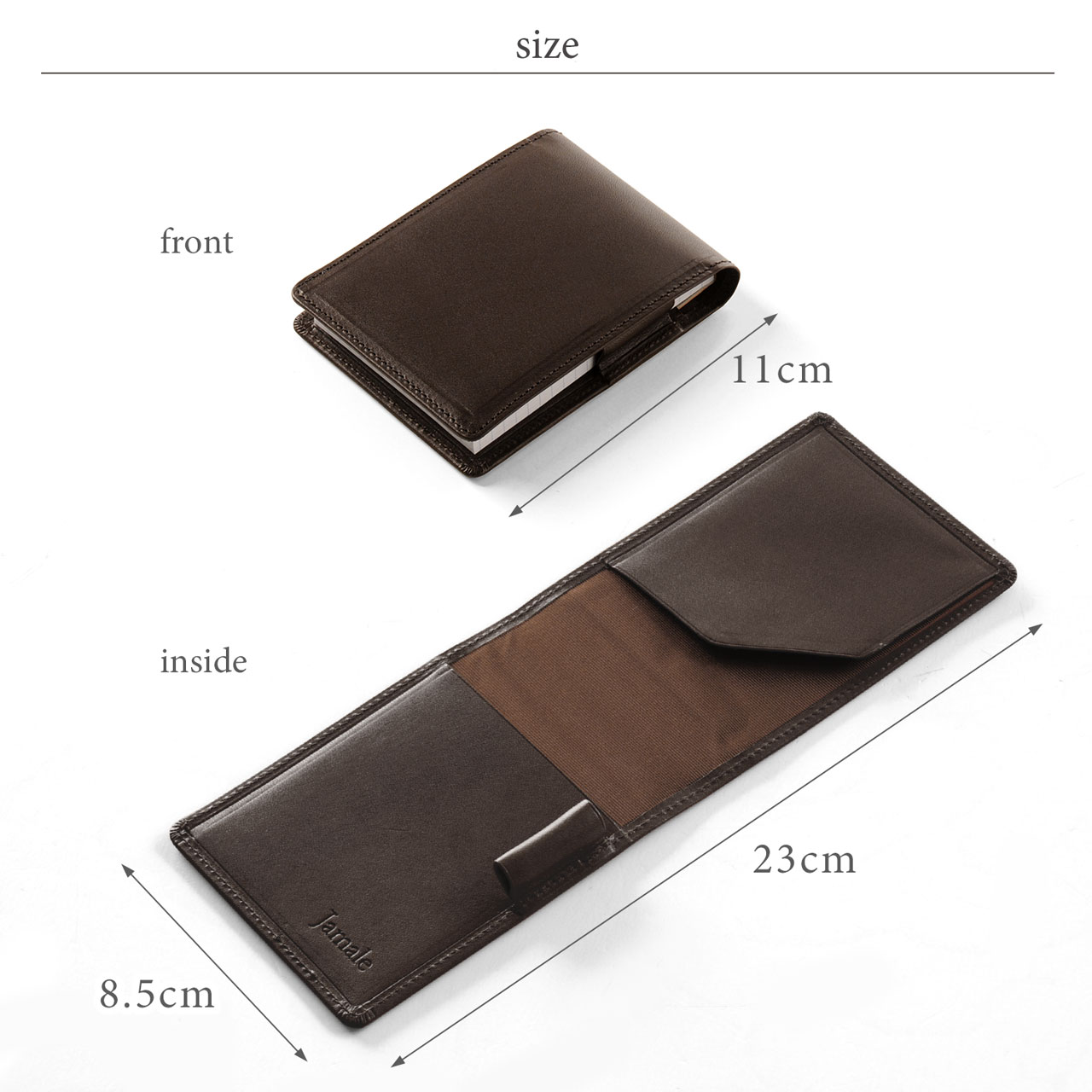 栃木レザー メモカバー Jamale No.11 ロディア カバー メモパッド カバー 縦型 日本製 牛革 RHODIA ケース［名入れ 可能］［ネコポスで送料無料］ (07000036r) | Jamale | 14