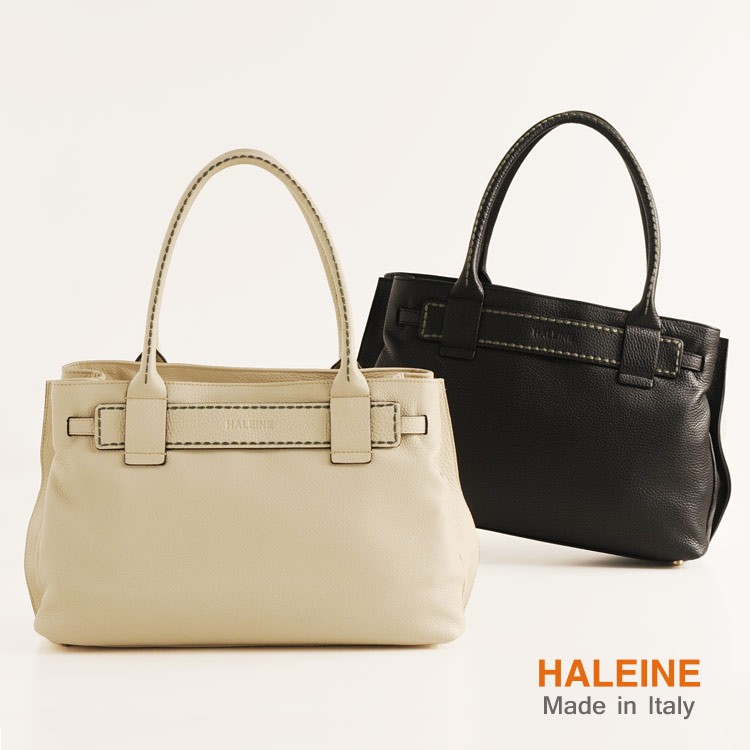 HALEINE ブランド イタリア製 牛革 トートバッグ ハンドステッチ レディース a4 肩掛け A4 通勤 お仕事バッグ(07000109r) 【爆買!!】の画像