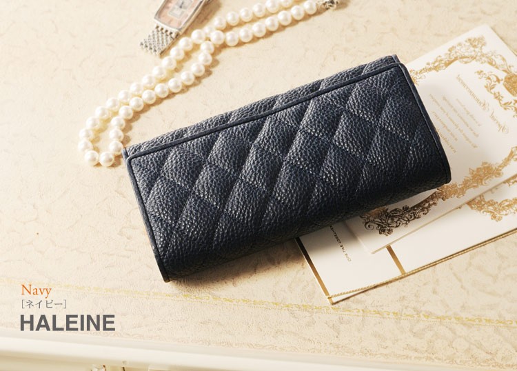 HALEINE[アレンヌ]牛革長財布かぶせナチュラルシュリンクレザーキルティング/レディース(No.07000132) HALEINE（アレンヌ） HALEINE［アレンヌ］牛革 長財布 かぶせ