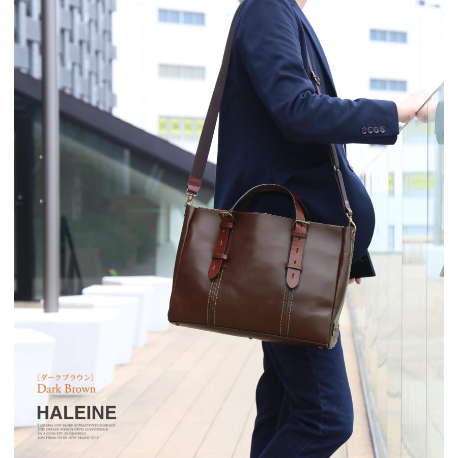HALEINE/アレンヌ 牛革 ビジネスバッグ 2way 日本製 ステッチ デザイン A4対応 メンズ ブランド バレンタイン｜j-white｜10