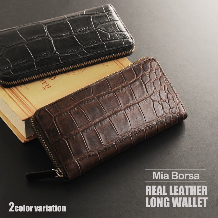 Mia Borsa Borsa/ミアボルサ 牛革 ラウンドファスナー 長財布