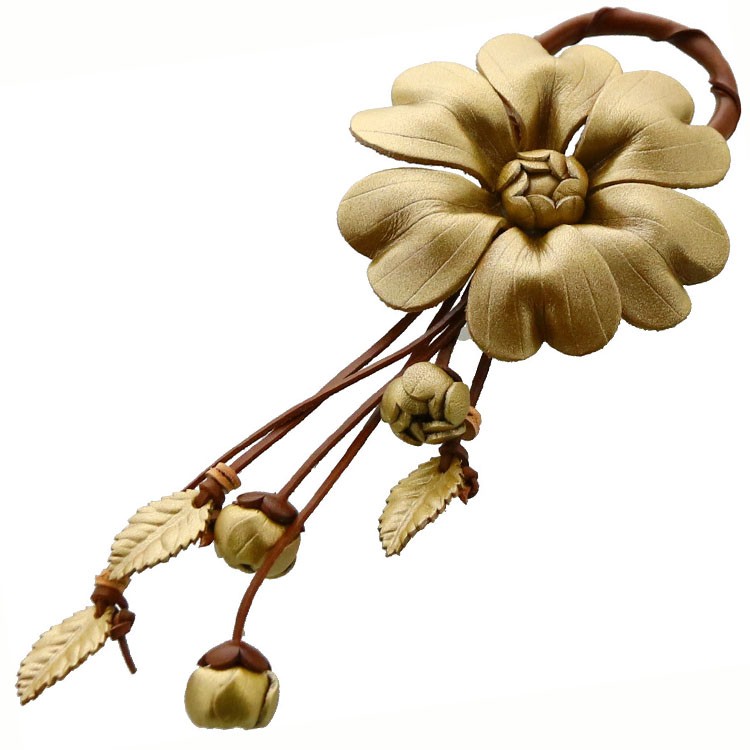 sankyo shokai バッグチャーム 革 お花 フラワー デザイン 本革 レザー 