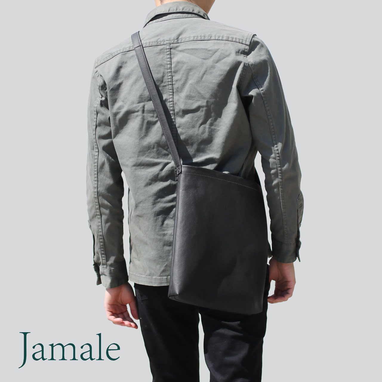 Jamale（ジャマレ） イタリアンレザー 本革 サコッシュ メンズ