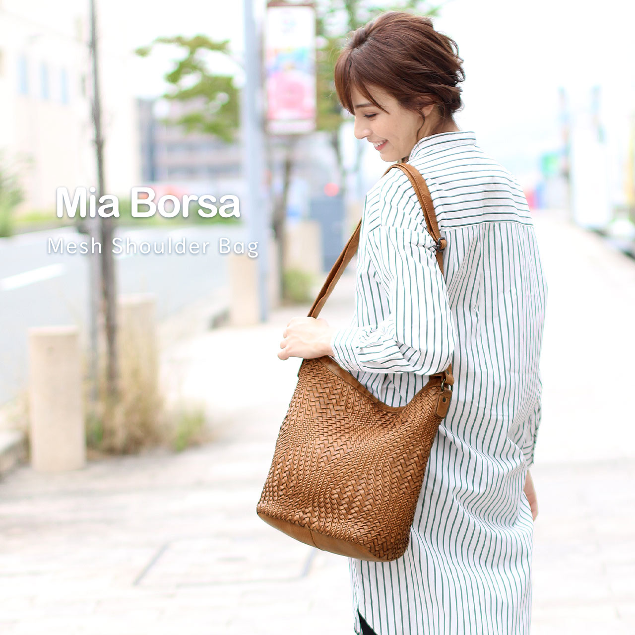 本革 メッシュバッグ ショルダーバッグ レディース Mia Borsa ブランド